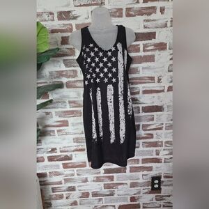 Black and White American Flag Tank Dress